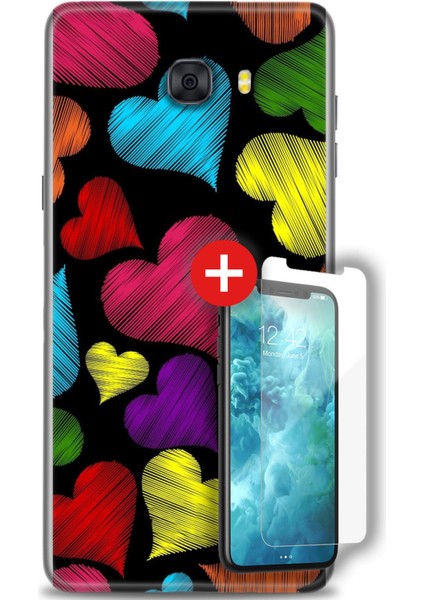 Samsung Galaxy C9 / C9 Pro Hd Baskılı Kılıf + Mat Nano Ekran Koruyucu G (56)