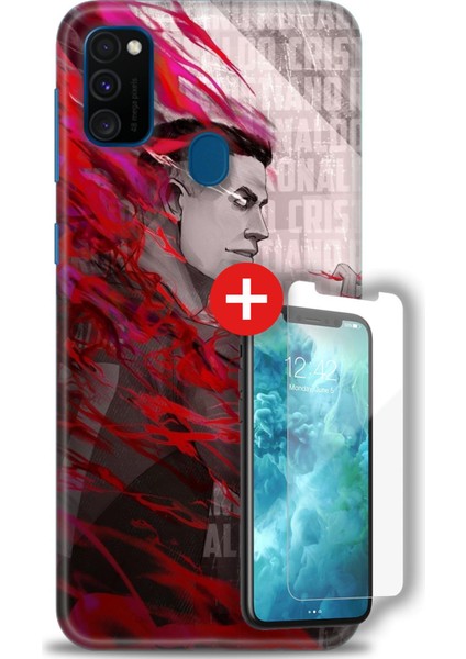 Samsung Galaxy M21 Hd Baskılı Kılıf + Mat Nano Ekran Koruyucu L (37)