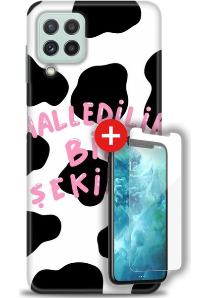Samsung Galaxy M22 Hd Baskılı Kılıf + Mat Nano Ekran Koruyucu C (8)