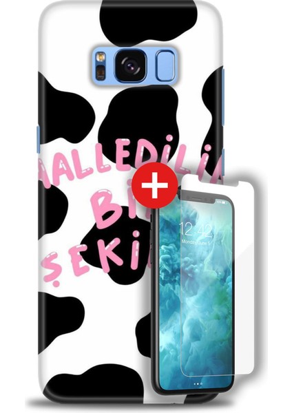 Samsung Galaxy S8 Hd Baskılı Kılıf + Mat Nano Ekran Koruyucu C (8)