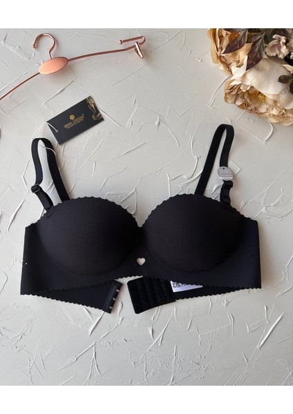 Whitney Ithal Ektsra Push Up El Kaplı Kalp Detaylı Balensiz Dikişsiz Yumuşak Sütyen