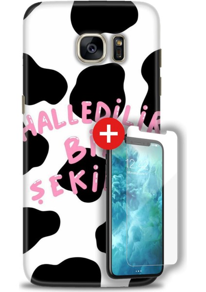 Samsung Galaxy S7 Edge Hd Baskılı Kılıf + Mat Nano Ekran Koruyucu C (8)