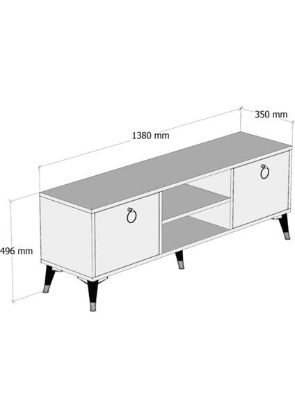 Mobilya 138 cm Tv Ünitesi Çam-Beyaz