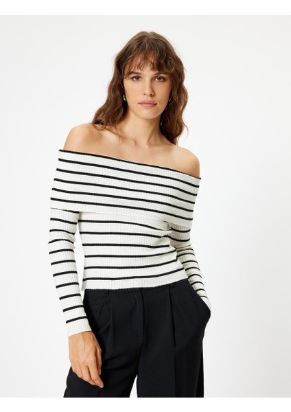 Kadın Sweat 5WAK90250HT Siyah Çizgili