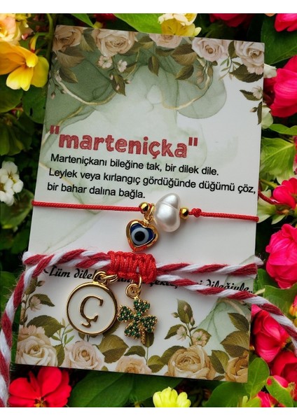 Kadınlar Günü Özel, Zirkon Yonca ve Harf Charm\'lı 2\'li Kadın Bileklik