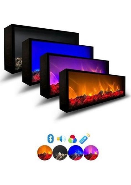 Elektrikli Dekoratif Yapayşömine Farklırenk Modlarıbluetooth+Kumanda modelleri