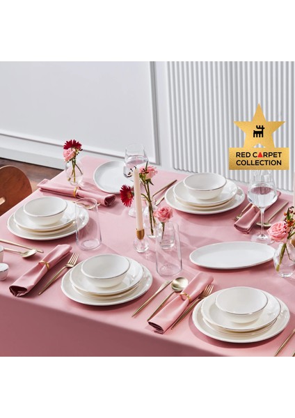 Red Carpet Collection Stream Bone Fortune 53 Parça 12 Kişilik Yemek Takımı Gold