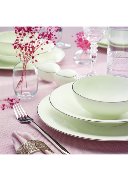 Red Carpet Collection Fine Pearl Extra Argento 62 Parça 12 Kişilik Yemek Takımı Platin