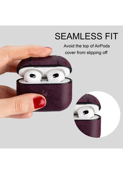 Juni Apple Airpods 3.nesil Uyumlu Deri Kılıf Aa7 Mor fiyatları