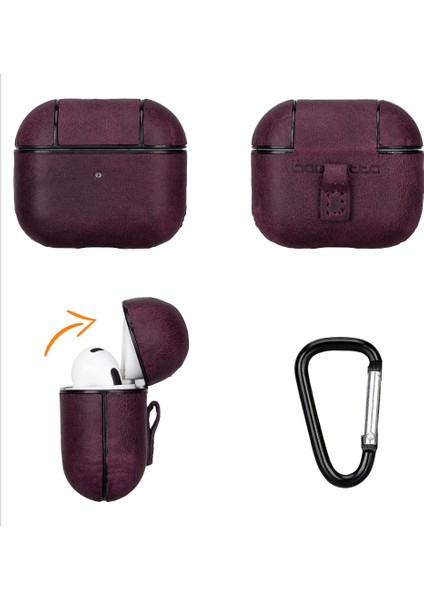 Juni Apple Airpods 3.nesil Uyumlu Deri Kılıf Aa7 Mor fırsatları