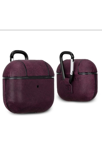 Juni Apple Airpods 3.nesil Uyumlu Deri Kılıf Aa7 Mor indirimleri