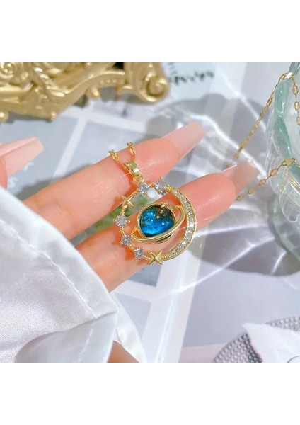 Gold Galaksi Kolye (Gökyüzü Orbı ve Yıldız Tasarımılı) modelleri
