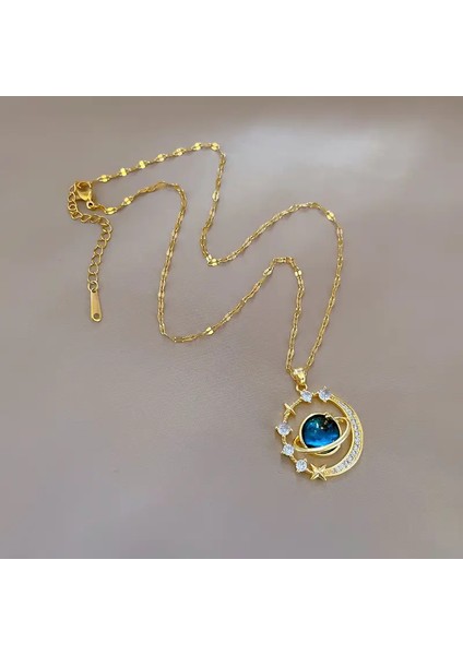 Gold Galaksi Kolye (Gökyüzü Orbı ve Yıldız Tasarımılı) fırsatları