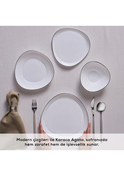 Agata 24 Parça 6 Kişilik Cam Yemek Takımı