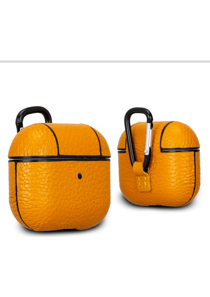Juni Apple Airpods 3.nesil Uyumlu Deri Kılıf FL12 Sarı indirimleri