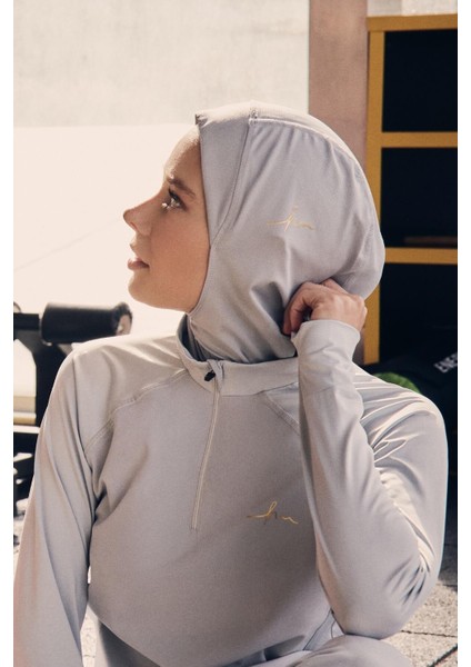 Active Tesettür Spor Antrenman Bonesi Act-27 Gri Renk