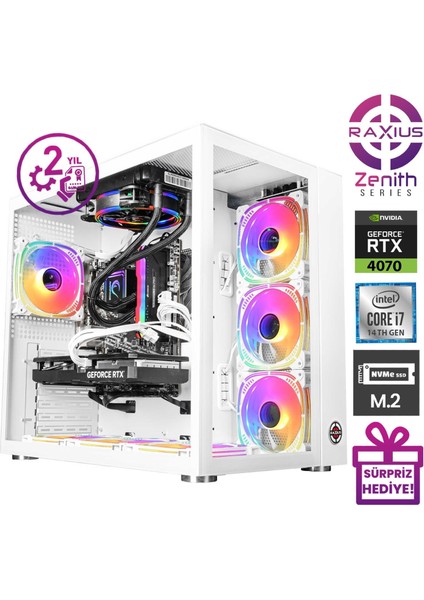 Zenith Z2 I7 4070-14KF002 I7-14700KF 16 GB 1 TB SSD RTX4070 Freedos Gaming Masaüstü Bilgisayar