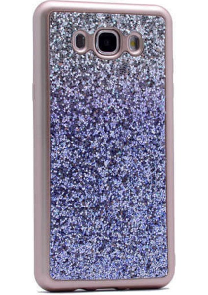 Galaxy J7 2016 Kılıf Renkli Simli Kırçıllı Silikon Kapak