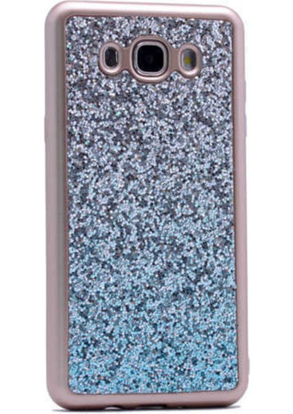 Galaxy J5 Kılıf Renkli Simli Kırçıllı Silikon Kapak