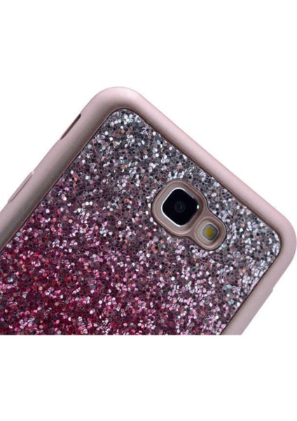 Galaxy J5 2016 Kılıf Renkli Simli Kırçıllı Silikon Kapak