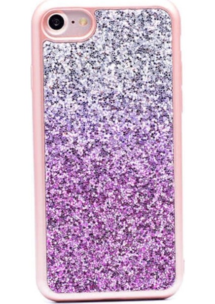 Apple iPhone 6 Plus Kılıf Renkli Simli Kırçıllı Silikon Kapak