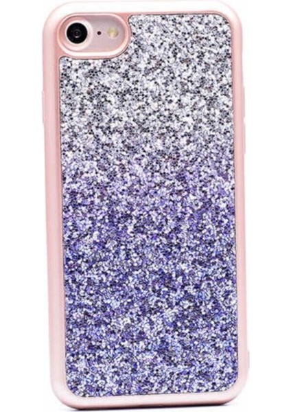 Apple iPhone 6 Plus Kılıf Renkli Simli Kırçıllı Silikon Kapak