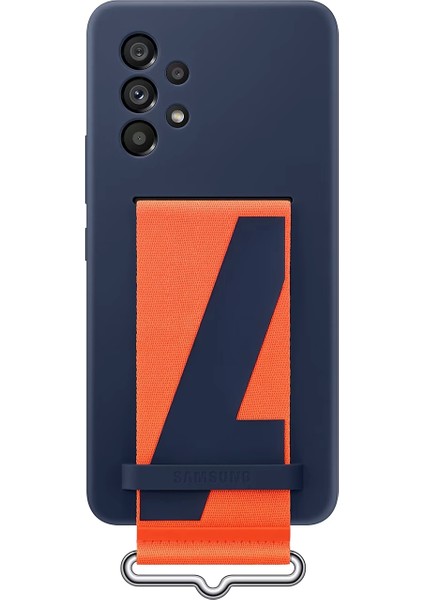 Samsung Galaxy A53 5g Silikon Kılıf Kayışlı Lacivert