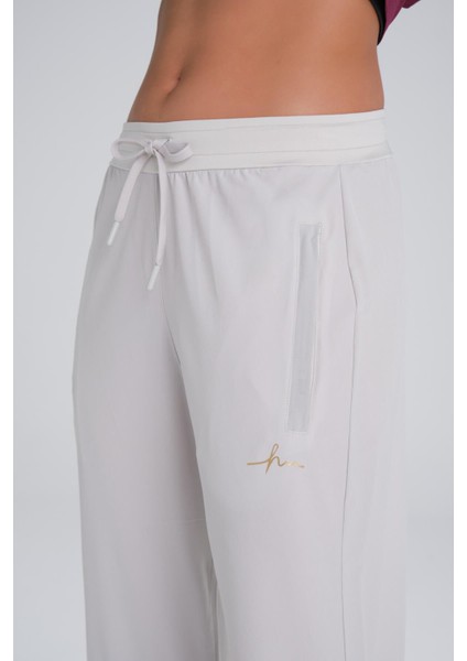 Active Çift Katmanlı Taytlı Boru Paça Ekru Spor Pantolonu Eşofman Altı Act-3