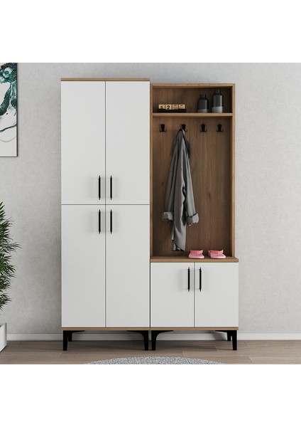 Mobilya Portmanto+Ayakkabılık Ceviz-Beyaz fiyatları