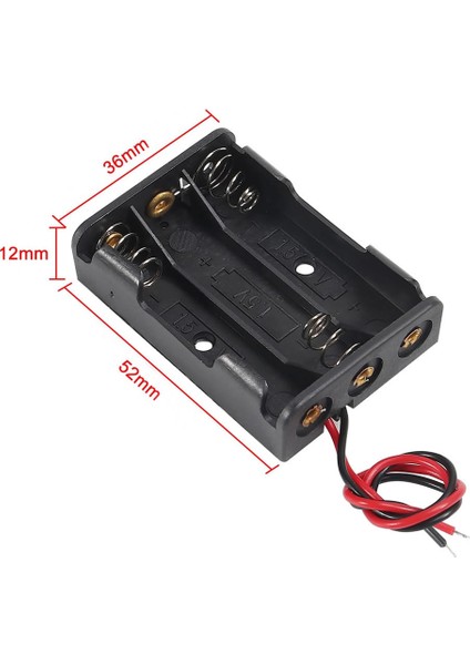 3lü Aaa Pil Kutusu Yuvası Ince Küçük Tip 3 Tane 1.5V Pil Dc 4.5V Plastik Pil Tutucu 14CM Kablo Oyuncak Araba Robot