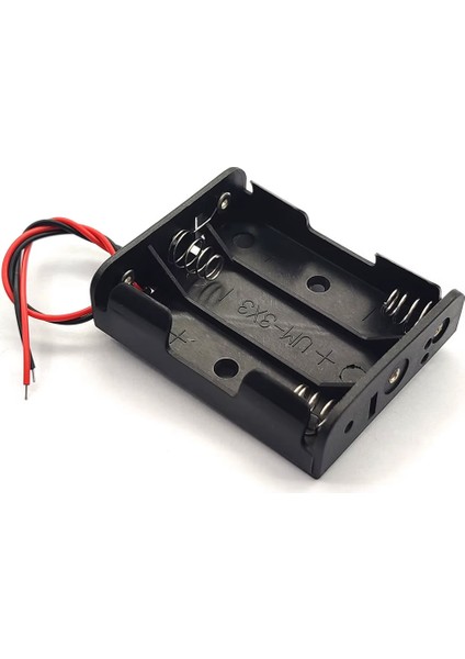 3lü Aaa Pil Kutusu Yuvası Ince Küçük Tip 3 Tane 1.5V Pil Dc 4.5V Plastik Pil Tutucu 14CM Kablo Oyuncak Araba Robot