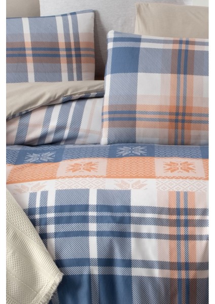 Lastikli Çarşaflı Tek Kişilik Nevresim Takımı Plaid