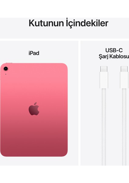 iPad A16 11" 512GB Wi-Fi + Cellular Tablet Pembe MD7T4TU/A