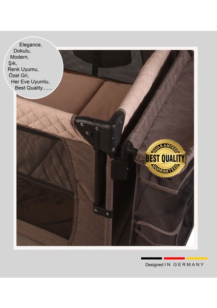(Yatak Hediyeli) Coolstyle Maxi Cibinlikli Dönenceli Anne Yanı Park Yatak 70X110CM + Yatak