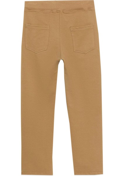 Kız Çocuk Eşofman Beli Lastikli Eşofman,bej Renk Eşofman Alt, Keten Gabardin Kumaş Okul Eşofman indirimleri