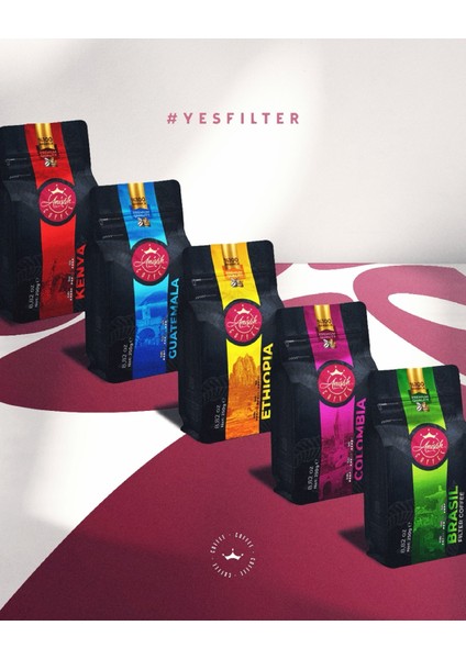Dünya Filtre Kahve Seti | No 4 Filtre Kağıdı Hediyeli | Öğütülmüş | 5x250 Gr