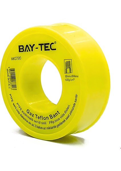 Gaz Teflon Bant 12MMX8MT. MK-0720