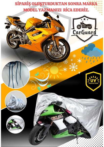 Carguard Tüm Motosikletler ile Uyumlu Brandası Motor Örtüsü Çadır