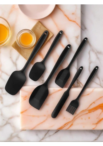 6'lı Yanmaz Yapışmaz Silikon Spatula Seti
