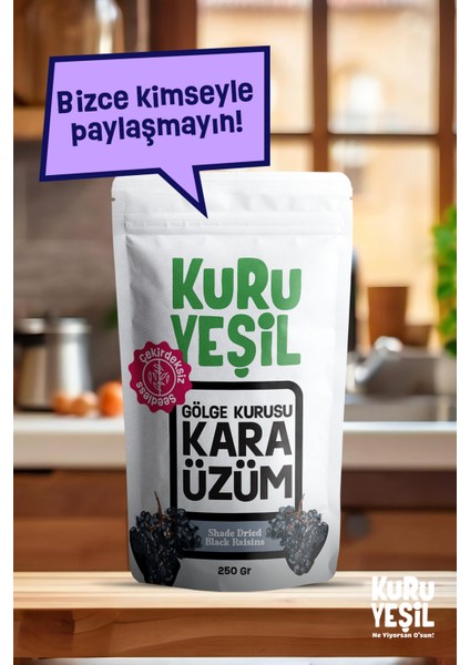 Dried Fruit - Kara Üzüm - Çekirdeksiz - Raisins - Black Raisins - Seedless - 2x250gr