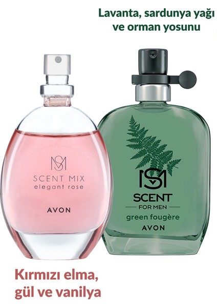 Scent Mix Elegant Rose Kadın Parfüm ve Green Fougere Erkek Parfüm Paketi fiyatları