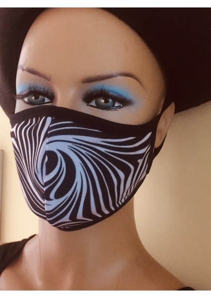 Zebra Desen Yıkanabilir Maske