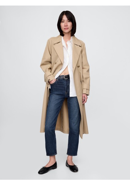 Kadın Mavi High Rise Cheeky Straight Washwell Jean Washwell