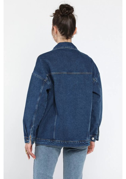 Oversize Kadın Jean Kot Ceket modelleri
