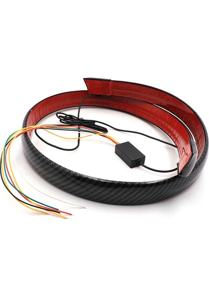 LED Arka Spoiler Işık Şeridi 12 - 24 V Karbon Fiber Çok Fonksiyonlu Bagaj Spoiler LED Işık Şerit Araba Dış Arka Spoiler Dönüş Sinyali Fren Lambası 110CM fiyatları