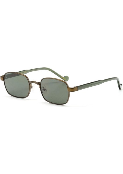 Java C4 52 Unisex Dikdörtgen Bronz Metal Güneş Gözlüğü
