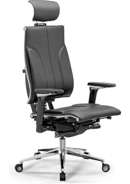 Yoga 4df Ergonomik Deri Ofis Koltuğu / Yönetici Sandalyesi - A5.F.5.13A Siyah