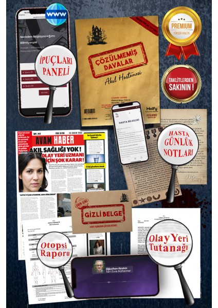 Çözülmemiş Davalar Dedektiflik Suç Çözümleme Oyunu Akıl Hastanesi Dosyası ve Yasadışı - Esra Algan