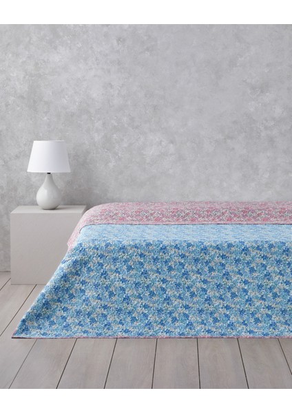 Floral Twilight King Size Çok Amaçlı Örtü 240 x 220 cm Mavi