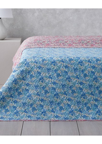 Floral Twilight King Size Çok Amaçlı Örtü 240 x 220 cm Mavi modelleri